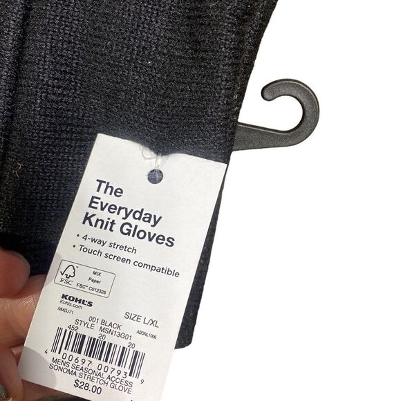 Sonoma the everyday knit gloves NWT black L/XL - Picture 4 of 4